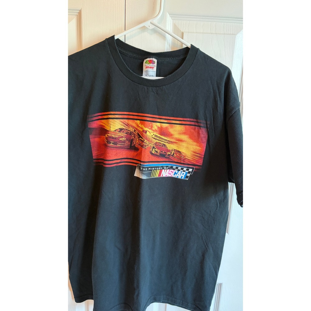 Fruit of the Loom NASCAR Graphic T-Shirt Mens XL Black History of NASCAR Racing